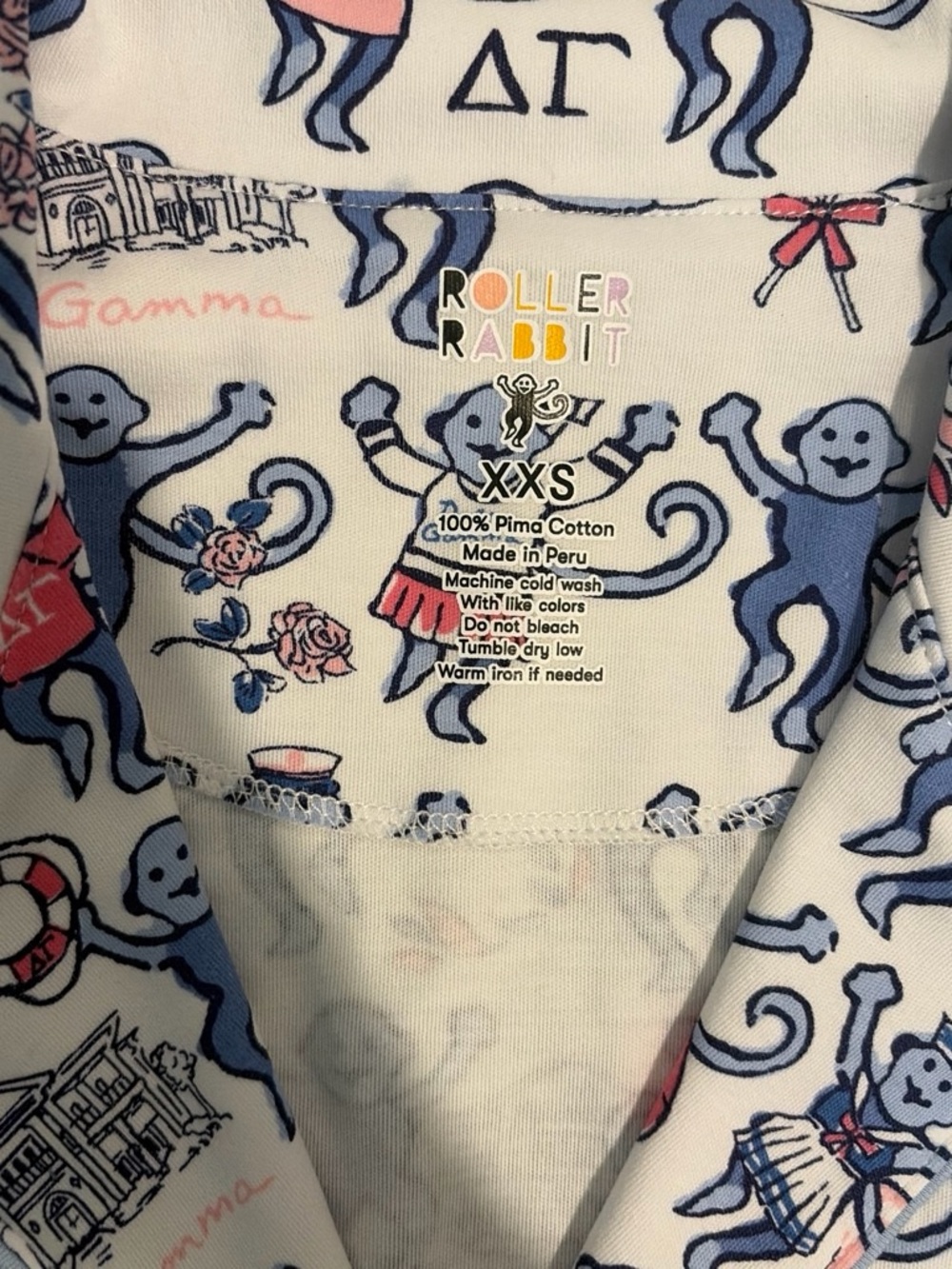 NWT Delta Gamma Roller Rabbit Polo Pajamas - Picture 3 of 8